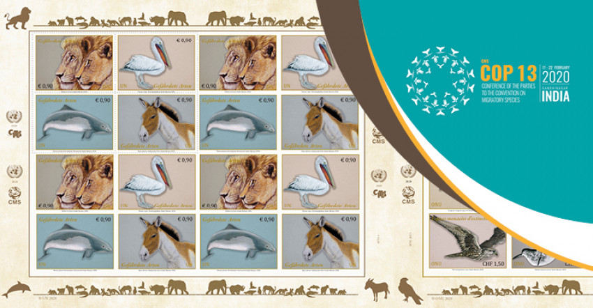 Special Issue of UN Stamps Featuring Migratory Species Launched at CMS COP13